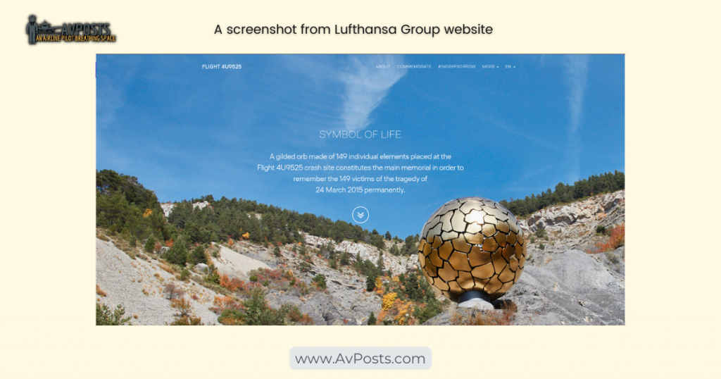 Commemoration of GermanWings 9525 Sunsphere